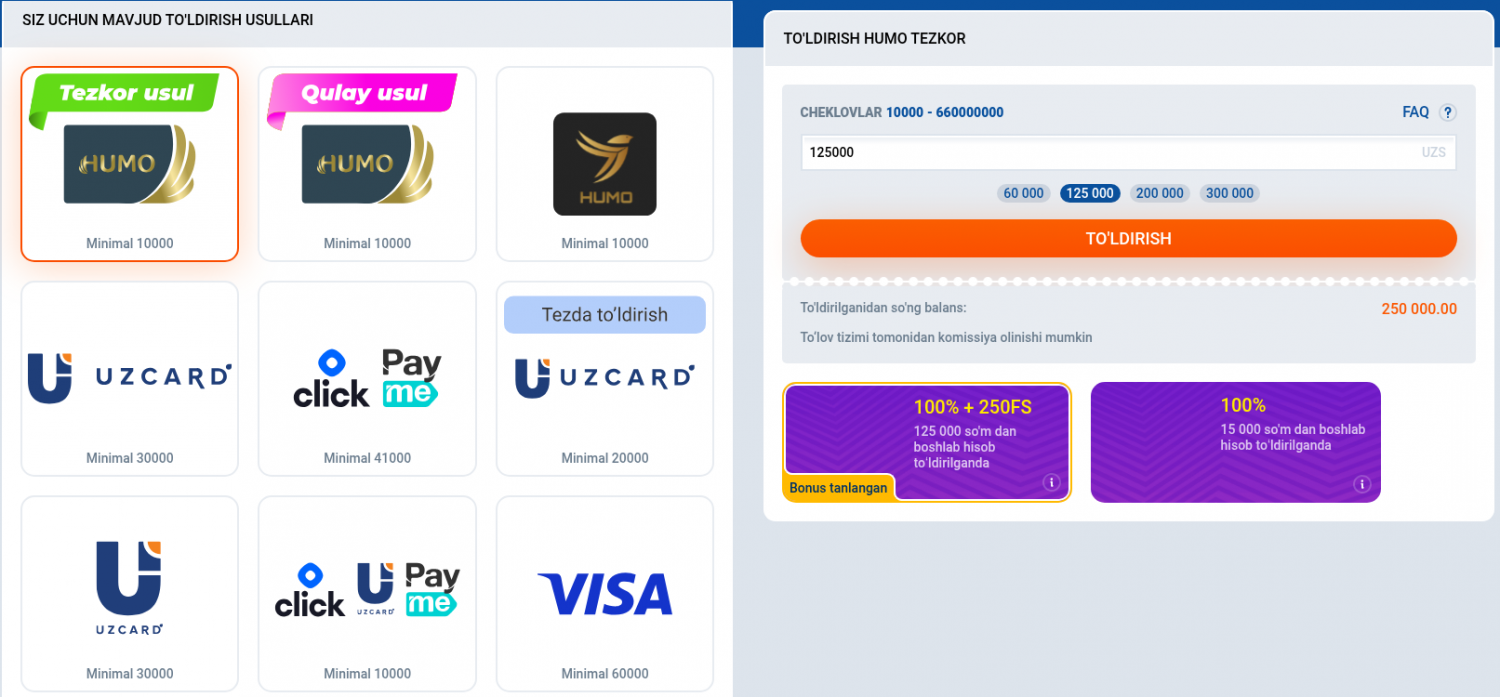 Mostbet depozit usullari — Humo, UzCard, Click, PayMe, Xazna, Uzum Bank limitlari